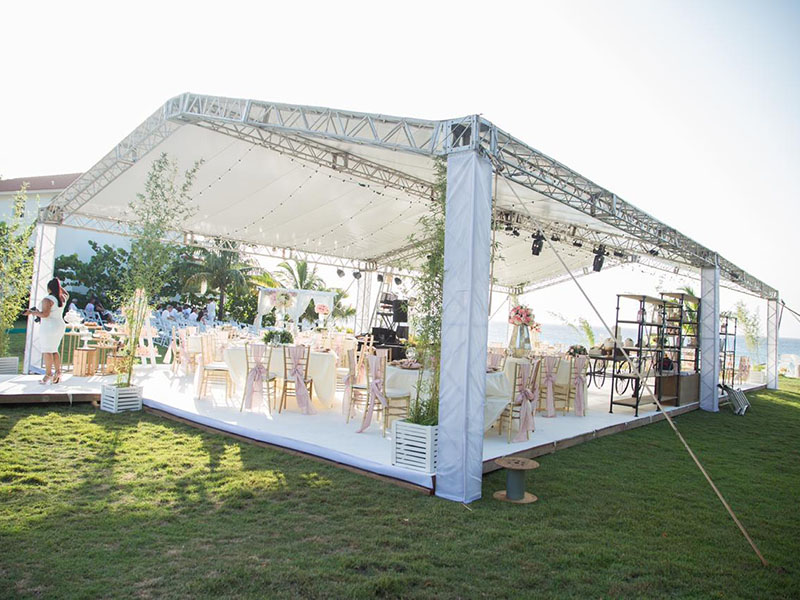 custom wedding stage roof design
