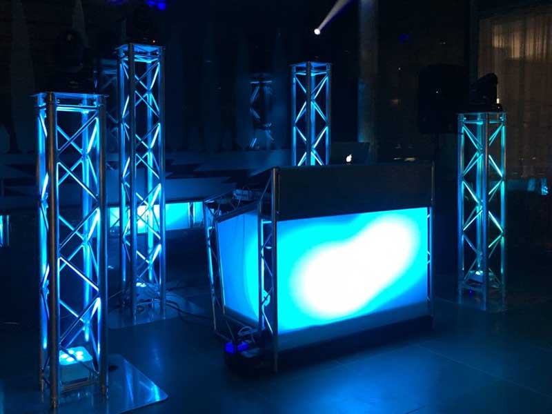 DJ Stage Lights Truss ทำเองและตกแต่งด้วยผนัง LED